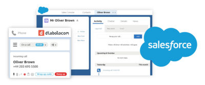 Die Salesforce CTI-Integration von Diabolocom für Kontaktzentren.